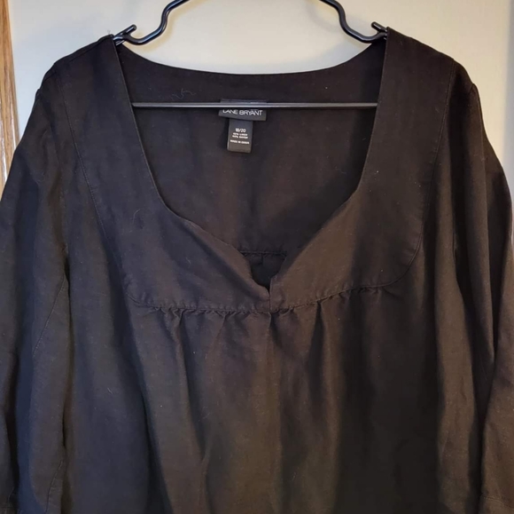 Women's Black Blouse Lane Bryant V-neck Tunic Style - Picture 3 of 3
